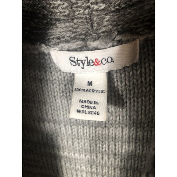 Style & Co. Sweater Cowell Neck Gray Size Adult Medium - Picture 3 of 14